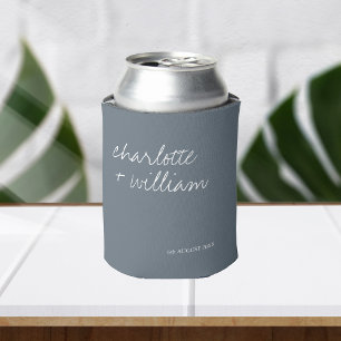 Enfriador De Latas Dusty Blue Modern Wedding Favors