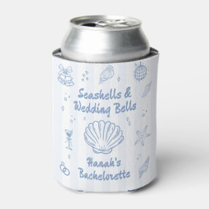 Enfriador De Latas Dusty Blue Seashells Bachelorette