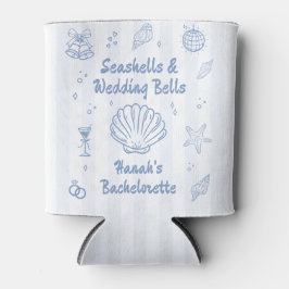 Enfriador De Latas Dusty Blue Seashells Bachelorette