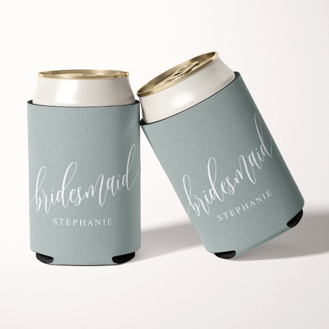 Enfriador De Latas Dusty Sage Bridesmaid guión moderno (Subido por el creador)