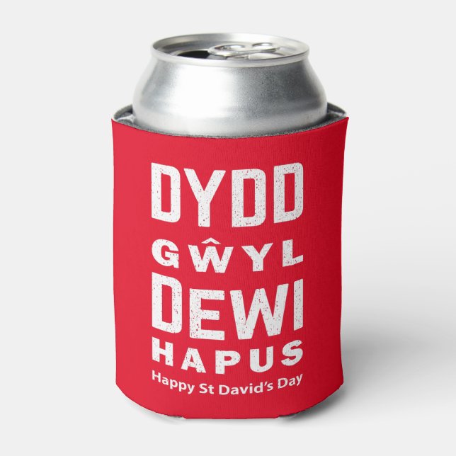 Enfriador De Latas Dydd Gæyl Dewi Hapus Feliz Día 4 De San Davids (Lata Anverso)