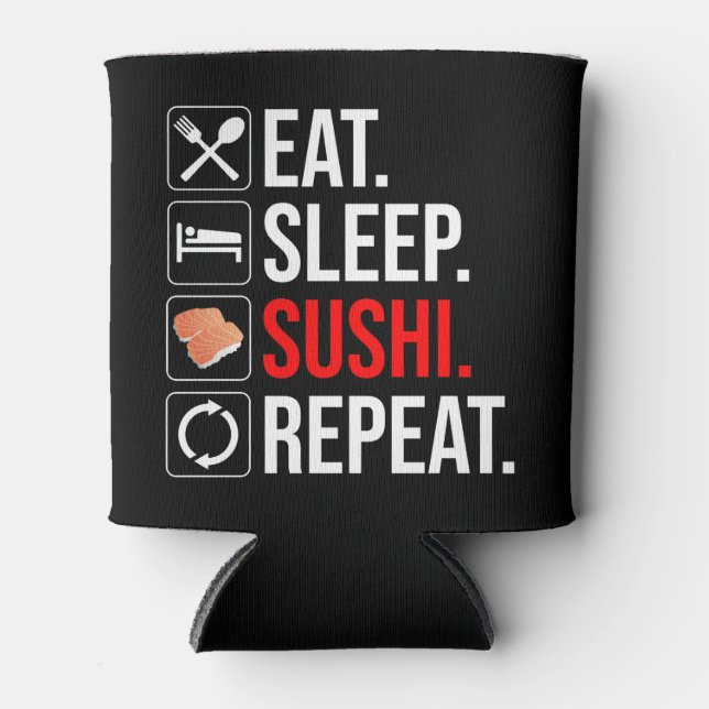 Enfriador De Latas Eat. Sleep. Sushi. Repeat (Anverso)