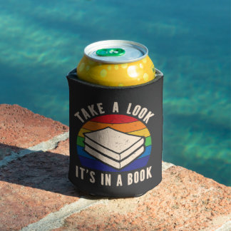 Enfriador De Latas Echa un vistazo a un libro retro arco iris