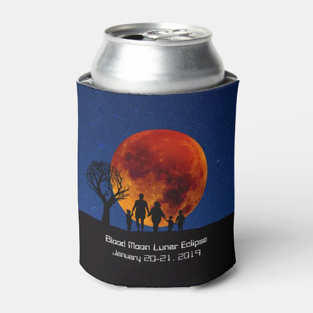 Enfriador De Latas Eclipse lunar de la luna sanguínea 2019 (Lata Anverso)