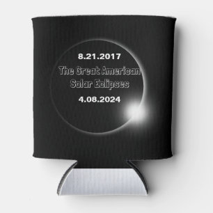 Enfriador De Latas Eclipse solar con doble fecha 2024 & 2017