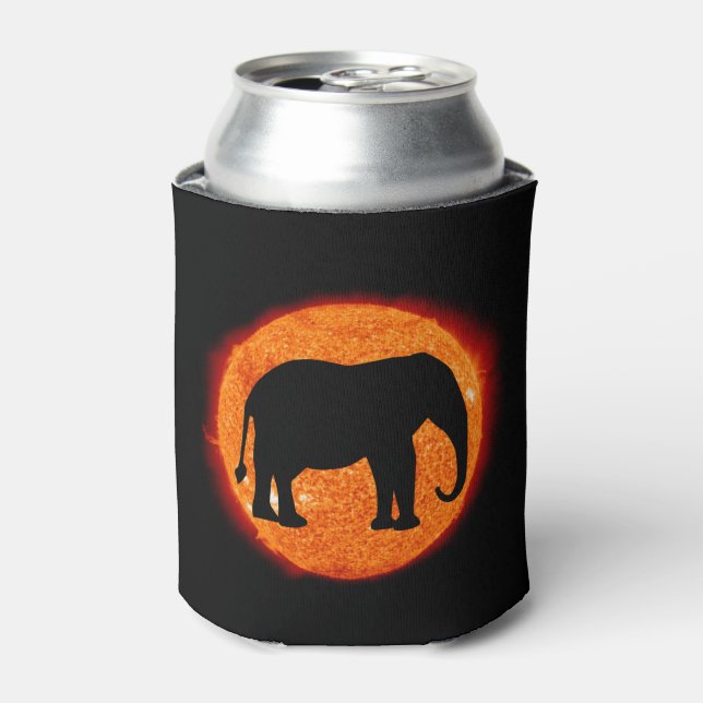 Enfriador De Latas Eclipse Solar del Elefante (Lata Anverso)