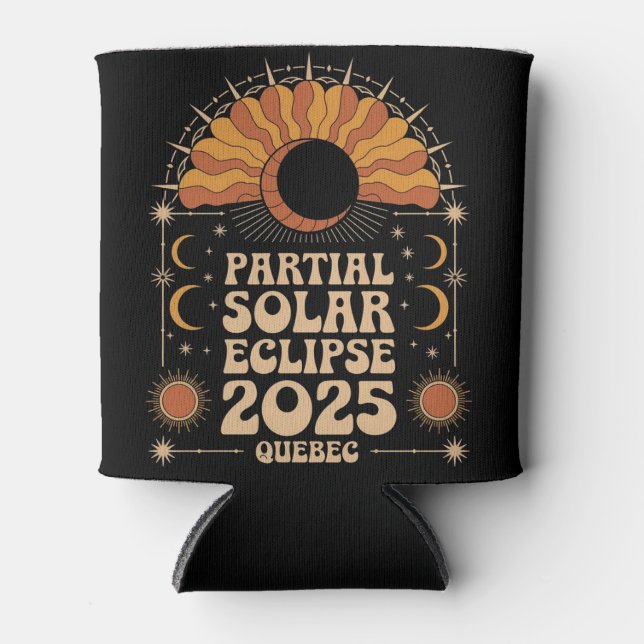 Enfriador De Latas Eclipse solar parcial 2025 Quebec Canadá (Anverso)