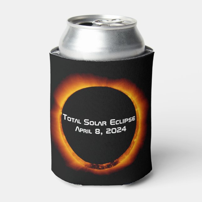 Enfriador De Latas Eclipse solar total de 2024 (Lata Anverso)