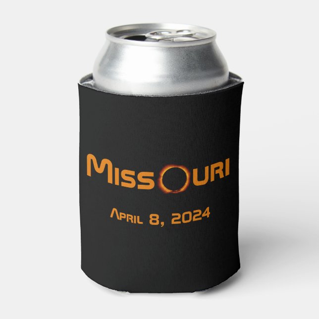 Enfriador De Latas Eclipse solar total de Missouri 2024 (Lata Anverso)