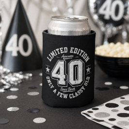 Enfriador De Latas Edición Limitada Increíble Cumpleaños 40 Negro