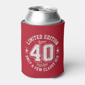 Enfriador De Latas Edición Limitada Increíble Cumpleaños 40 Rojo