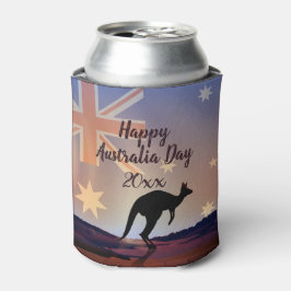 Enfriador De Latas Editar Bandera de Texto Kangaroo Día de Australia