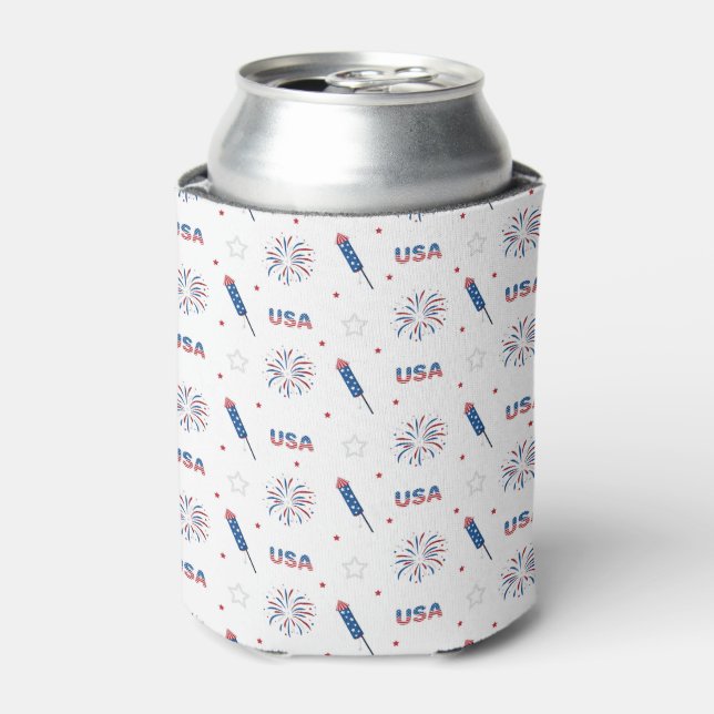 Enfriador De Latas Ee.Uu. Firecrackers (Lata Anverso)