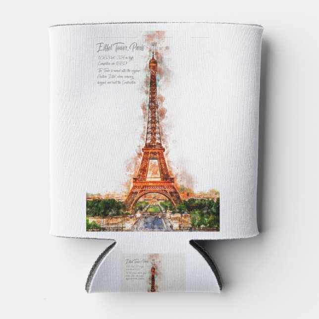 Enfriador De Latas EiffelTower Aquarell (Anverso)