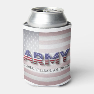 Enfriador De Latas Ejército “Soldado, Veterano, Americano”