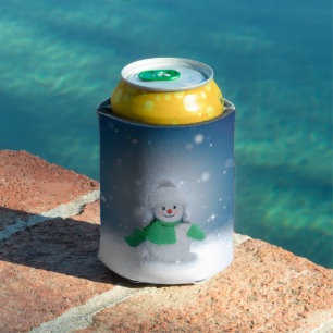 Enfriador De Latas El adorable personaje de muñeco de nieve de Navida