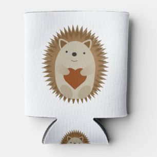 Enfriador De Latas El Adorable Personalizado Hedgehog sosteniendo un
