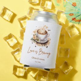 Enfriador De Latas El amor está preparando un café marrón para la duc
