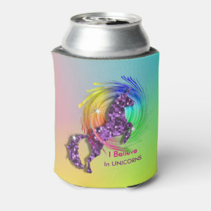 Enfriador De Latas El arcoiris mágico creo en el tema de Unicornio