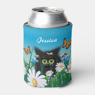 Enfriador De Latas El arte del gatito negro y el marimacho personaliz