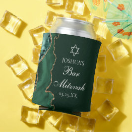 Enfriador De Latas El bar de la agata de oro verde oscuro Mitzvah Fie