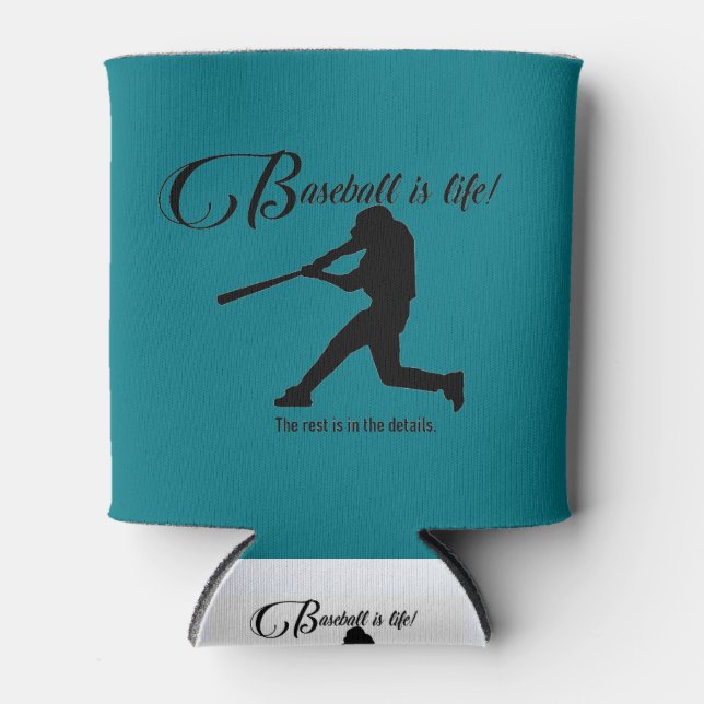 Enfriador De Latas el béisbol es vida puede koosie (Anverso)