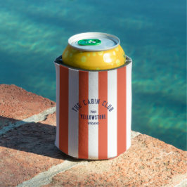 Enfriador De Latas El Cabin Club Personalizado Escudo Red Park Stripe