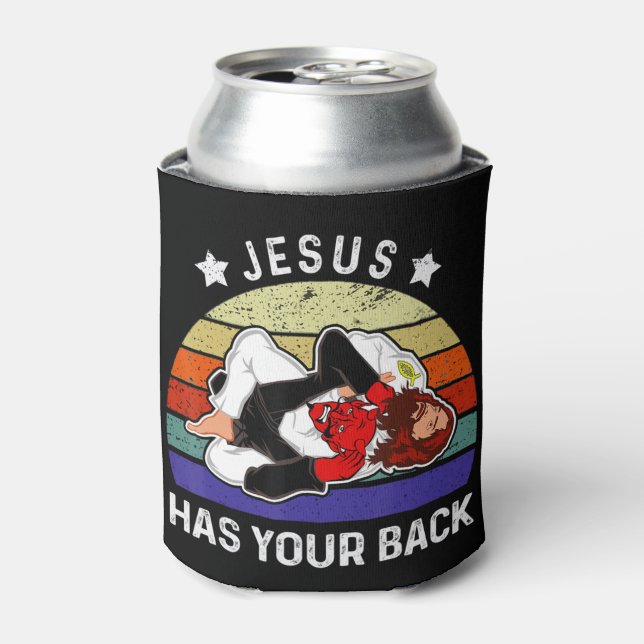 Enfriador De Latas El Camisas de Jiu Jitsu de Brasil Jesús Camisas de (Lata Anverso)
