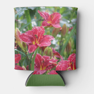 Enfriador De Latas El carmesí sombrea Daylilies rojos