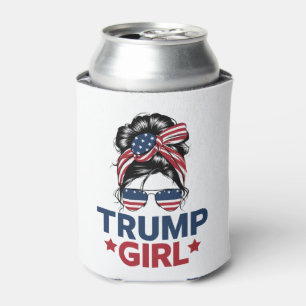 Enfriador De Latas El Chica Trump Messy Bun Trump Elección Estadounid