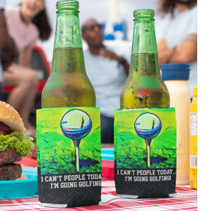 Enfriador De Latas El cumpleaños Golfing de encargo de los hombres