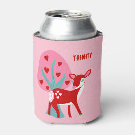 Enfriador De Latas El día de San Valentín Cute Red Deer Personalizado