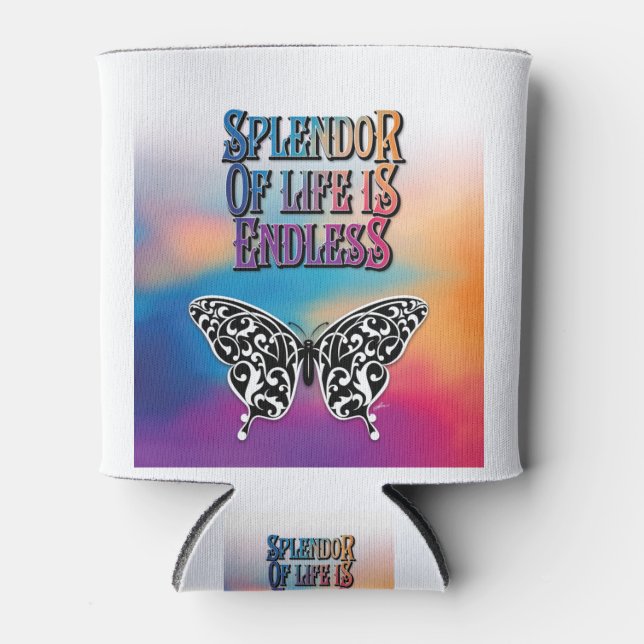 Enfriador De Latas El esplendor de la vida con la mariposa (Anverso)