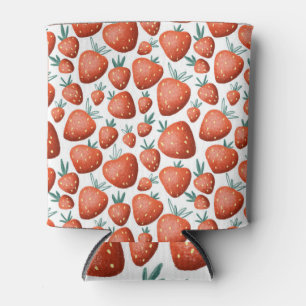 Enfriador De Latas El fondo blanco de las fresas rojas es impecable