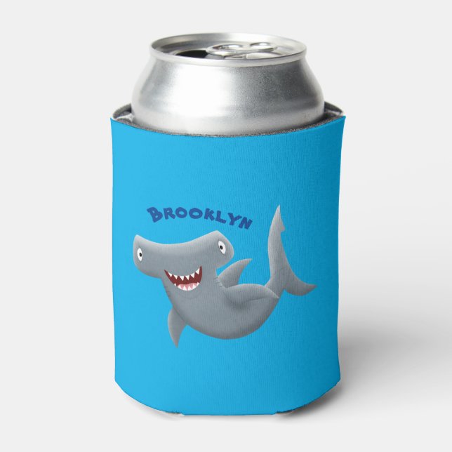 Enfriador De Latas El gracioso tiburón martillo personalizado (Lata Anverso)