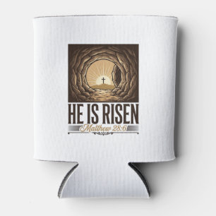 Enfriador De Latas Él ha resucitado Tumba de Pascua Cruz Camiseta cri