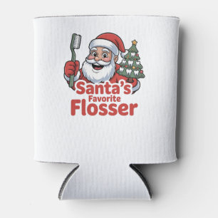 Enfriador De Latas El hilo dental favorito de Santa Navidad Dentista