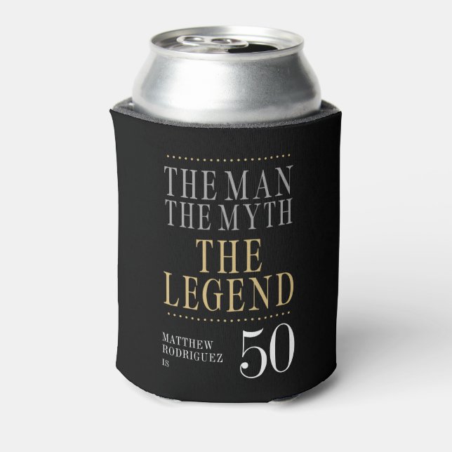 Enfriador De Latas El hombre el mito la leyenda 50 cumpleaños (Reverso de la lata)
