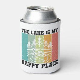 Enfriador De Latas El lago es mi lugar feliz en el lago Vintage