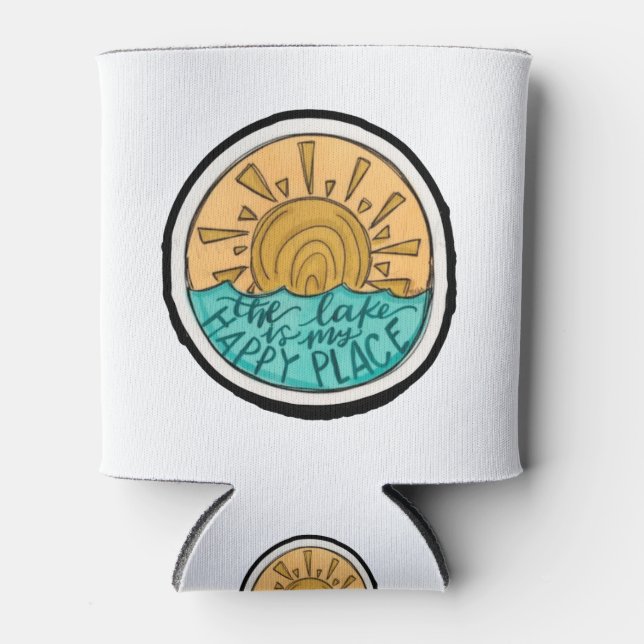 Enfriador De Latas El lago es mi regalo de barco Happy Place (Anverso)