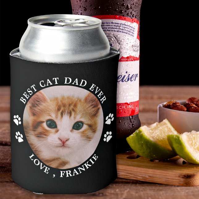 Enfriador De Latas El mejor gato que papá haya visto pinta Personaliz (Subido por el creador)