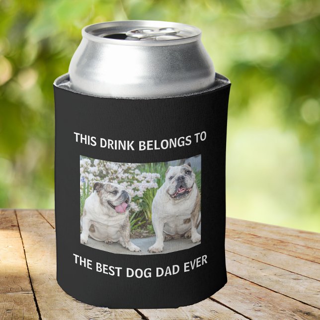 Enfriador De Latas El mejor padre del perro Personalizado foto negro (Subido por el creador)