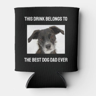 Enfriador De Latas El mejor padre del perro Personalizado foto negro