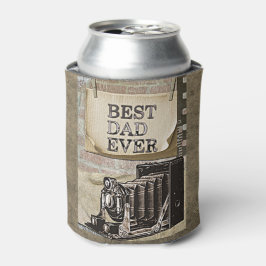 Enfriador De Latas El mejor papá de la cámara vintage del día anticua