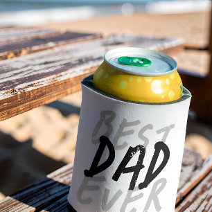 Enfriador De Latas El Mejor Papá del Mundo Moderno Grunge Negro y Gri