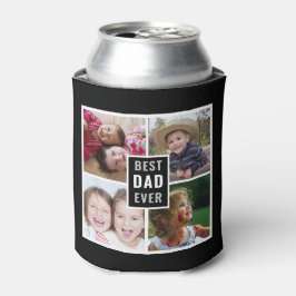 Enfriador De Latas El mejor papá jamás 4 Collage de fotos negro perso