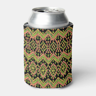 Enfriador De Latas El moderno patrón étnico de Ikat colorido sobre ne