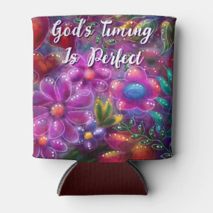 Enfriador De Latas El momento de Dios es perfecto para la floral pers