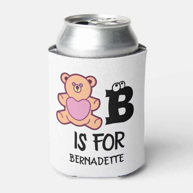 Enfriador De Latas El monograma B del personalizado es para el animal (Lata Anverso)