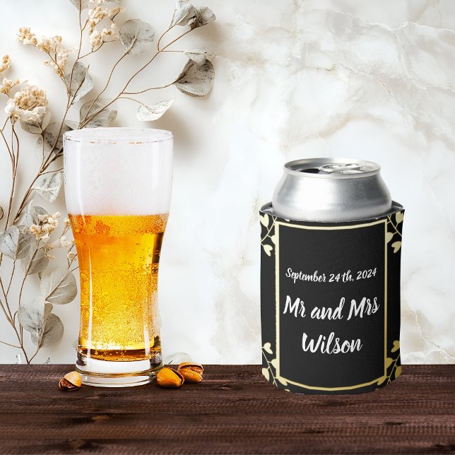 Enfriador De Latas El oro elegante sobre el Boda negro (Subido por el creador)